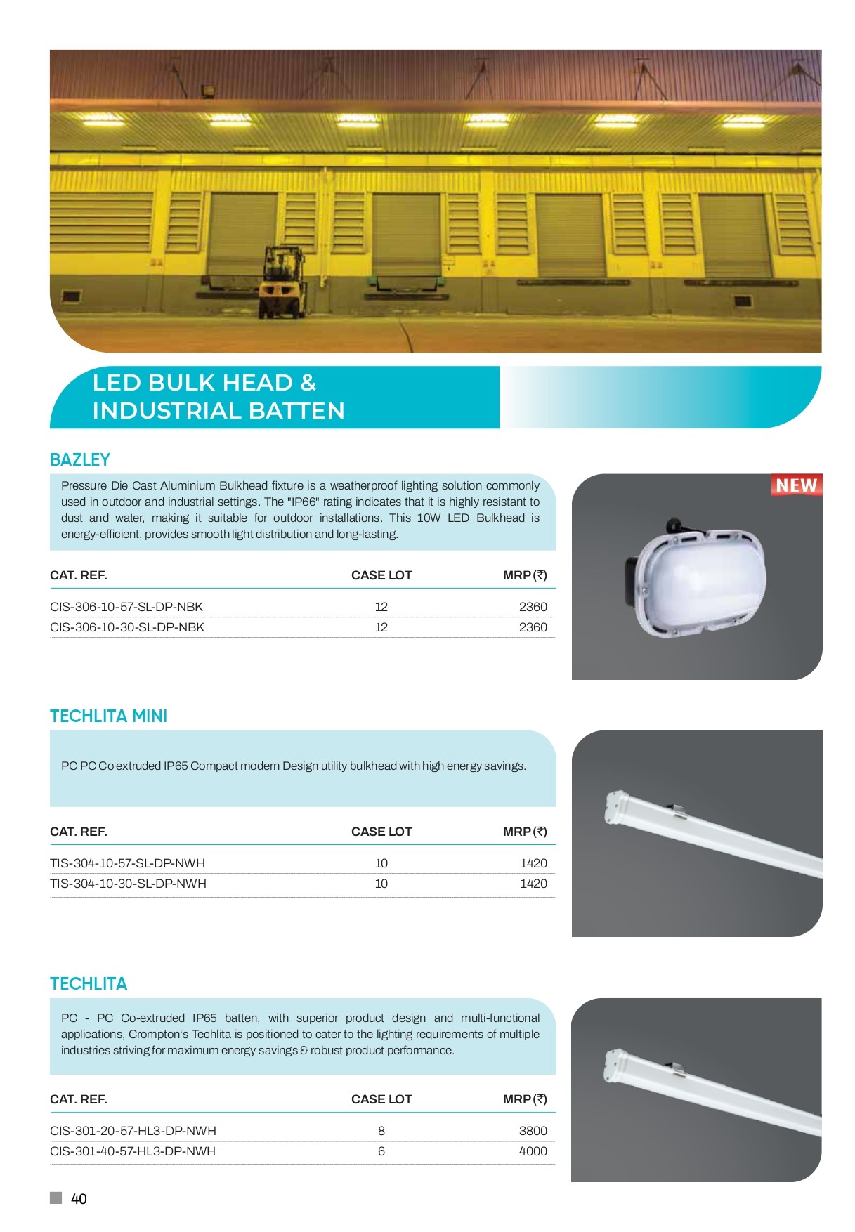 Crompton Led Bulk Head & Industrial Batten